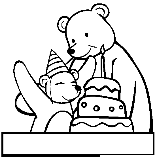 A Beary Happy Birthday Online Coloring Page